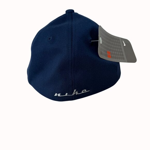 Nike EZW Emblem Baseball Cap Navy Hat Silver Spellout Unisex Adult New Gift - Picture 3 of 14